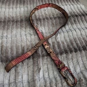 Prada real snakeskin pink/cream leather belt, rare vintage timeless